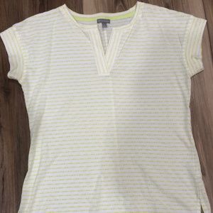 T by Talbots Yellow Striped Top
